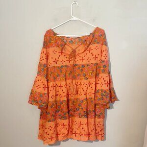 Free People Electric Daisy Eyelet Dress Tunic boho oversized women size 4